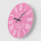 Roze 40ste huwelijksverjaardag gepersonaliseerd grote klok (Hoek)