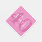 Roze 40ste veertigste verjaardagsfeestje servet (Hoek)