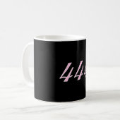 Roze 444 zwarte koffie Mok (Voorkant links)