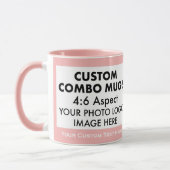 Roze 4:6 Liggend 2 x Fotolijst Aangepaste Combo Mok (Links)