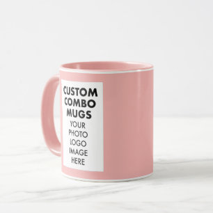 Roze 4:6 Portretlijst 2 x Foto Aangepaste Combo Mok