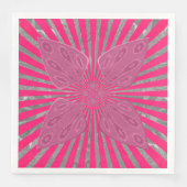 roze 4 schoppen papieren dinerservetten servet (Voorkant)