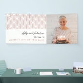 Roze 50 en Fabulous Art Deco 50e verjaardag Spandoek (Beurs)