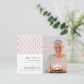 Roze 50 en Fabulous Art Deco Foto 50e verjaardag Briefkaart (Staand voorkant)