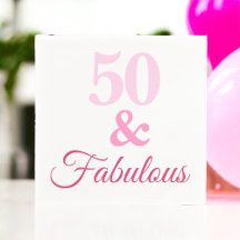 Roze 50- en Fabulous Birthday Paper Napkin