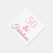 Roze 50- en Fabulous Birthday Paper Napkin Servet (Hoek)