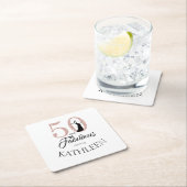 Roze 50 en Fabulous Birthday Party (Aangepaste naa Kartonnen Onderzetters (Insitu)