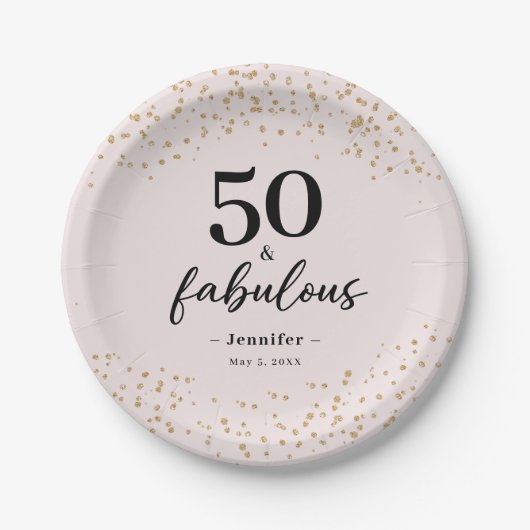 Roze 50 en Fabulous Birthday Party Papieren Bordje