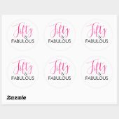 Roze 50 en Fabulous Birthday Party Ronde Sticker (Vel)