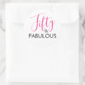 Roze 50 en Fabulous Birthday Party Ronde Sticker (Tas)