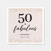 Roze 50 en Fabulous Birthday Party Servet (Voorkant)
