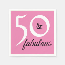 Roze 50 en Fabulous Birthday Party Servet
