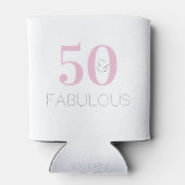 Roze 50 en Fabulous Chic Birthday Blikjeskoeler (Achterkant)