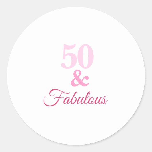 Roze 50 en Fabulous Classic Round Sticker (Voorkant)