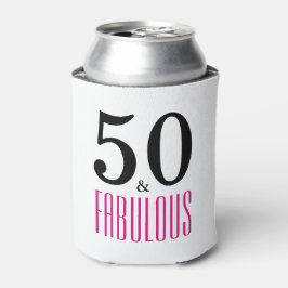 Roze 50 en Fabulous Typography 50th Verjaardag Blikjeskoeler