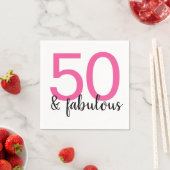 Roze 50 en Fabulous Woman's 50e verjaardag Servet (Insitu)