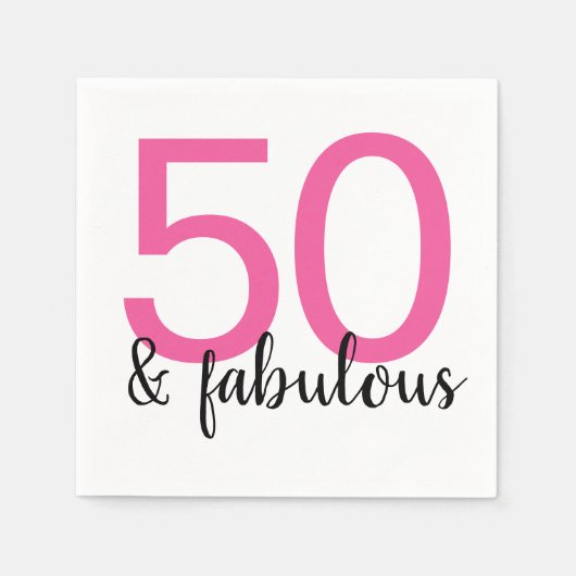 Roze 50 en Fabulous Woman's 50e verjaardag Servet (Voorkant)