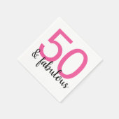 Roze 50 en Fabulous Woman's 50e verjaardag Servet (Hoek)