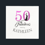 Roze 50 Fabulous 50th Birthday Party Monogram Name Servet<br><div class="desc">Met dit elegante 50e verjaardagsontwerp kunt u het aanpassen aan de jouw naam,  zodat u er 50 in stijl kunt draaien! 50 en fantastisch in faux,  roze folie en zwart met dansende silhouet. De bijbehorende producten en andere kleuren zijn beschikbaar in onze winkel. Aangepaste verzoeken zijn welkom.</div>