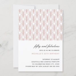 Roze 50 jaar en Fabulous Art Deco 50 jaar Kaart