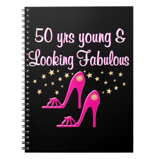 ROZE 50 JAAR JONG EN FANTASTISCH NOTITIEBOEK (Voorkant)
