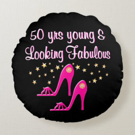 ROZE 50 JAAR JONG EN FANTASTISCH ROND KUSSEN