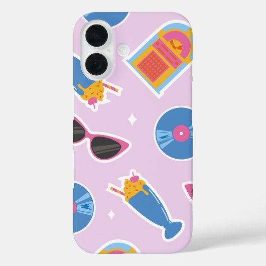 Roze 50s Diner Vibes Case-Mate iPhone Case (Achterkant)