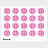 Roze 50ste 50ste verjaardagsfeestje ronde sticker (Vel)