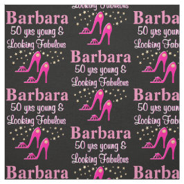 ROZE 50STE VERJAARDAG GEPERSONALISEERDE SCHOENSTOF STOF