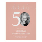 Roze 50ste verjaardag welkomstbord | Kijk eens wie Perfect Poster (Voorkant)