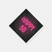Roze 50th Birthday neon-teken op bakstenen muur Servet (Hoek)