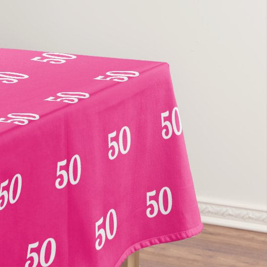 Roze, 50th Birthday party tablecloth patroonontwer Tafelkleed (Voorbeeld)