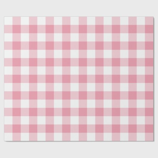 Roze 5 cm geruite check cadeaupapier (Vlak)