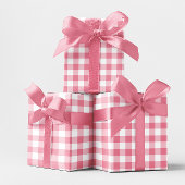 Roze 5 cm Gingham ruitjes Cadeaupapier