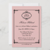 Roze 5 Lijsten/foto's - Aankondiging van Afstudeer (Achterkant)