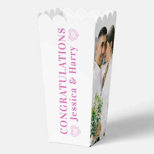 Roze 5e trouwdag Toermalijn twee foto's Bedankdoosjes (Achterkant)