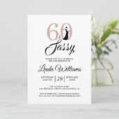 Roze 60 en Sassy | Uitnodiging voor 60e verjaardag (Staand voorkant)