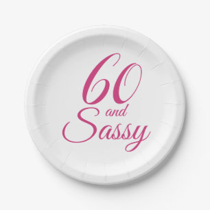 Roze 60 en Sassy Verjaardagsfeestje Papieren Bordje