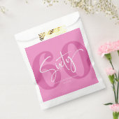 Roze 60e 60e verjaardagsfeestje bedankzakje (Gezegeld)