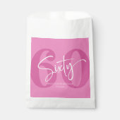 Roze 60e 60e verjaardagsfeestje bedankzakje (Voorkant)