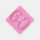 Roze 60e 60e verjaardagsfeestje servet (Hoek)