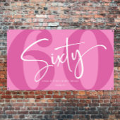 Roze 60e 60e verjaardagsfeestje spandoek