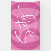 Roze 60e 60e verjaardagsfeestje spandoek (Verticaal)