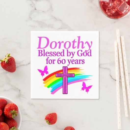  ROZE 60E GEPERSONALISEERDE CHRISTELIJKE SERVETTEN (Insitu)