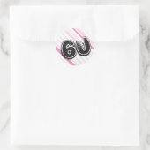 Roze 60e verjaardag 60 stickers (Tas)