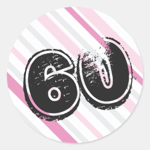 Roze 60e verjaardag 60 stickers