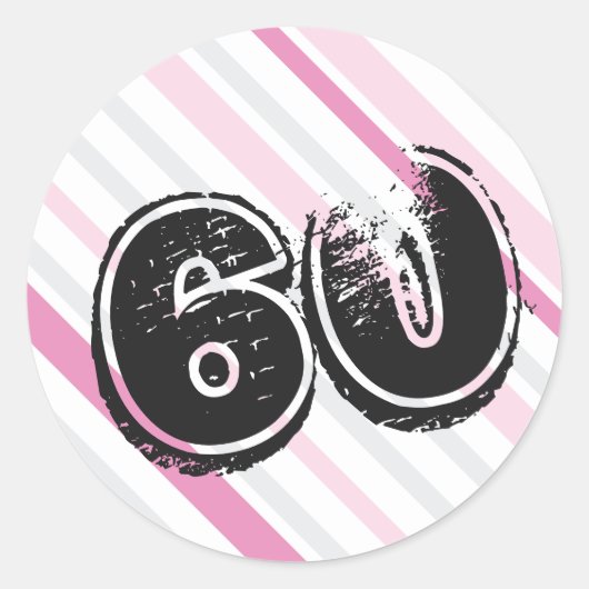 Roze 60e verjaardag 60 stickers (Voorkant)