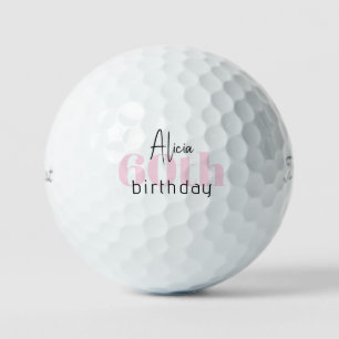 Roze 60e verjaardag Gepersonaliseerde Titleist Pro Golfballen