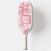Roze 60's 70's Abstracte Patroonnaam Pickleball Paddle (Links)