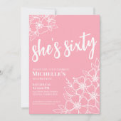 Roze 60ste verjaardag kaart (Voorkant)